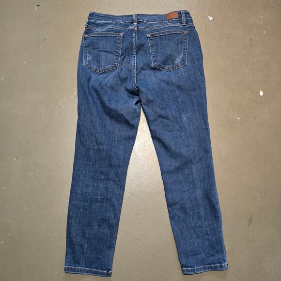 Judy Blue Mid Rise Cropped Distressed Relaxed Fit Jeans Women's Size 13/31 - Picture 6 of 8